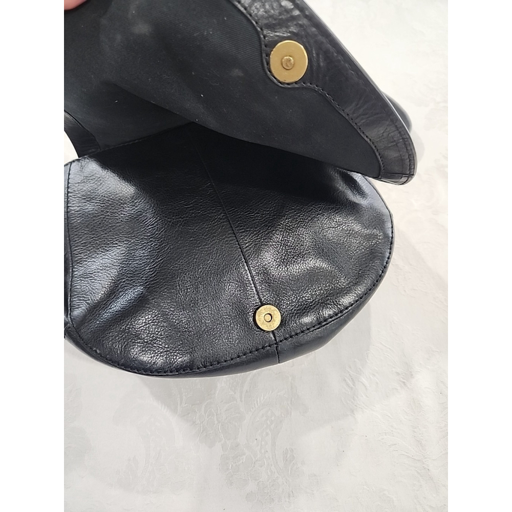 Fossil Black Calf Hair Leather Crossbody Saddle Bag - Picture 7 of 13